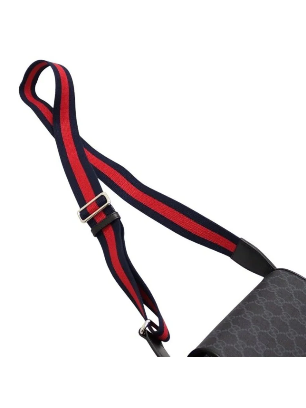 Gucci GG Super Mini Shoulder Bag Polyurethane Black Red